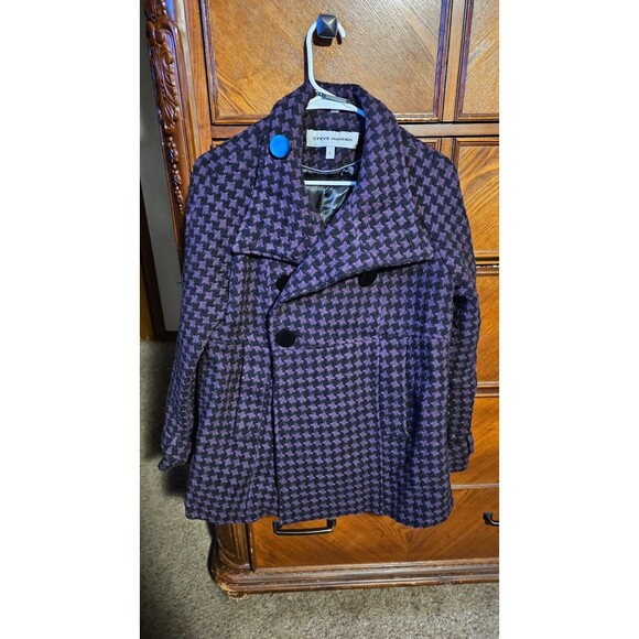 Steve Madden Winter Wool Double Breasted Peacoat Preppy Coat Everyday Size L - Picture 1 of 16